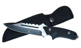 9" Two Tone Blade Full Tang Hunting Knife G10 Handle with Sheath