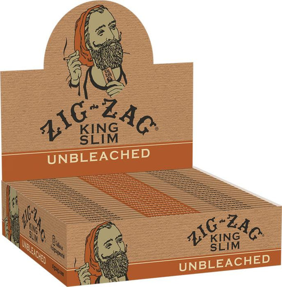 Zig Zag Unbleached  king Slim Rolling Papers (24ct)